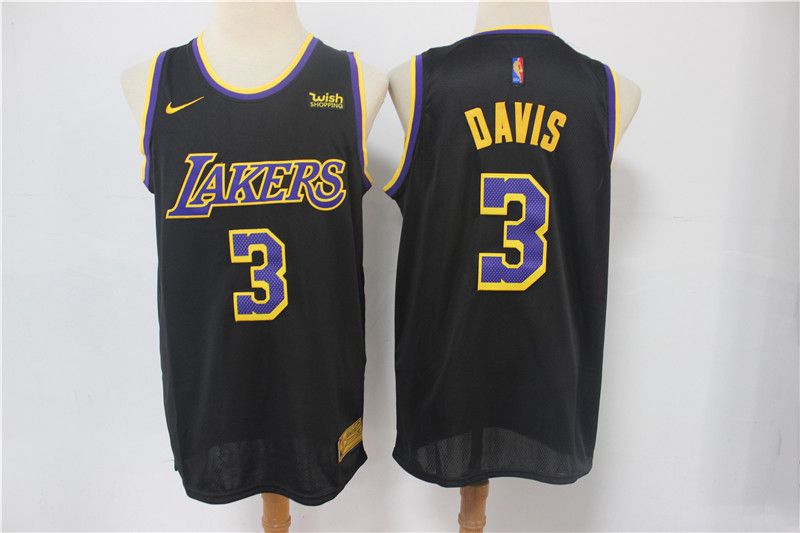 Men Los Angeles Lakers #3 Davis Black 2021 Nike Playoff bonus NBA Jersey->brooklyn nets->NBA Jersey
